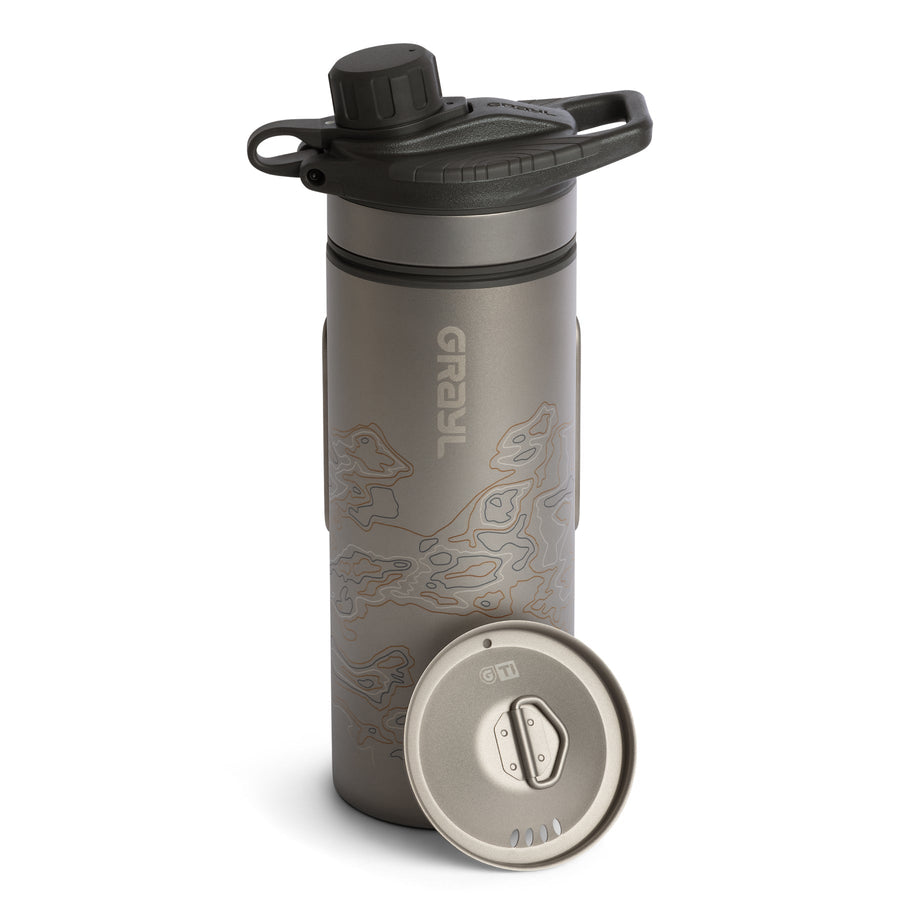 GeoPress Ti Filter & Purifier Bottle + Cook Lid-Covert Black