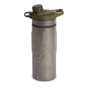 GeoPress Ti Filter & Purifier Bottle + Cook Lid-Olive Drab