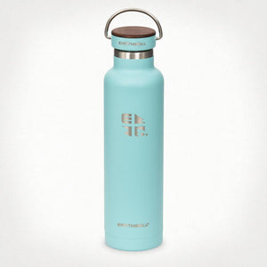 Earthwell Vacuum Bottle 22oz/650ml Aqua Blue w/ Woodie Walnut Cap / n/a