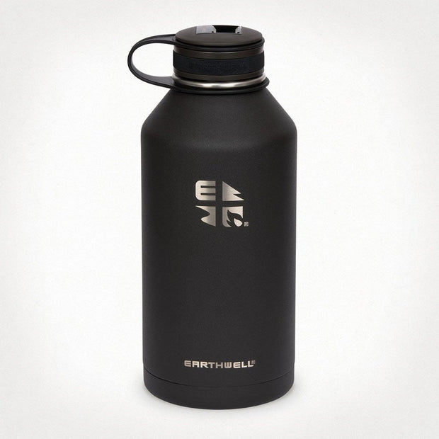 Earthwell Vacuum Bottle 64oz/1892ml Volcanic Black w/ Kewler Opener / n/a
